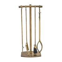 Juegos de fuego decorativos de latón macizo con acabado dorado y herramientas de mango largo diseñadas para una hermosa presentación de chimenea