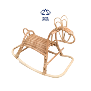 Cheval à bascule en rotin artisanal du Vietnam - Product Image 3
