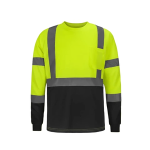 Camisa de alta visibilidad reflectante de trabajo al aire libre de estilo simple naranja fluorescente - Product Image 1