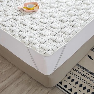 ผ้าคลุมที่นอนกันไฟสำหรับทุกฤดู, ผ้าฝ้ายถักกันไรฝุ่นสีขาวดูแลผิวกันน้ำ - Product Image 6