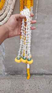 Puerta de jazmín ecológica hecha a mano Toran tubo de loto blanco Rosa Tessals Mangalasnanam Langavoni Festival Ganpati Poojan entrada - Product Image 5