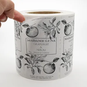 Custom White Waterproof Vinyl Texture Paper Logo Soy Candles Scented Luxury Private Warning Packaging Labels Sticker Printing