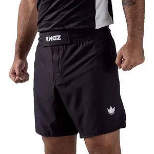 Shorts MMA noirs en sublimation intégrale et shorts BJJ MMA sans Gi personnalisés fabriqués en usine au Pakistan - Product Image 1