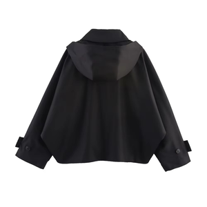 Veste Softshell en polaire à manches longues à capuche de style européen américain pour femmes d'hiver, à simple boutonnage, respirante en coton - Product Image 2