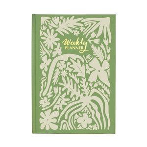 LABON Green Floral A5 Undated Weekly Planner <strong>Organiser</strong> Academic Year <strong>Diary</strong> Luxury Hardback <strong>Diary</strong> 2024-2025 Journal - Product Image 1