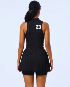 Vêtements de sport pour femmes, 100 % polyester, uniforme de tennis, chemises sans manches, jupes, uniforme de badminton et de tennis - Product Image 6
