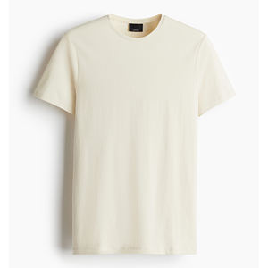 Vente en gros T-shirts du fabricant Chemise de sport cintrée en coton beige pour hommes Design imprimé personnalisé Style formel Prix bon marché - Product Image 1