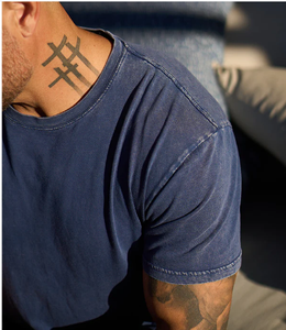 T-shirts à col rond personnalisés de haute qualité lourds 100% coton t-shirts graphiques lourds en détresse pierre lavée t-shirts en gros - Product Image 2