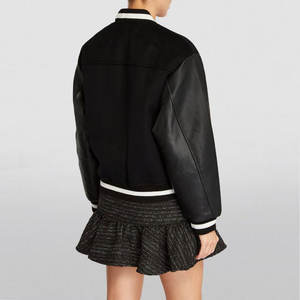 Veste Lettermen à manches longues sur mesure pour femme confortable avec rembourrage tricoté en coton respirant - Product Image 3