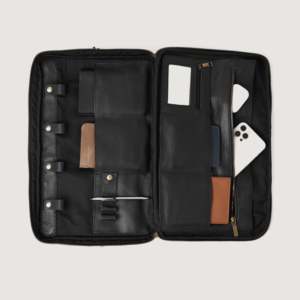 Genuine Leather Classic Large Zipper Business Handbag for Work and Office-Preston Black <b>Briefcase</b> - Product Image 6