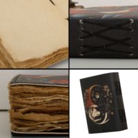 Diario de Viaje Hecho a Mano de Cuero de Búfalo Grabado en Relieve de 9x7 Pulgadas, Encuadernado Cosido, Cubierta de Acuarela, Cuaderno de Tapa Blanda Multicolor, 120 Páginas, Regalo