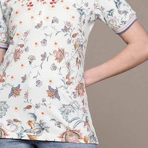 เสื้อโปโลสำหรับผู้หญิงสีทึบพิมพ์ซับลิเมชันแบบถักลาย - Product Image 5