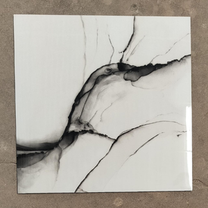 Azulejos de Porcelana Esmaltada de 60x60 cm, Acabado Brillante, Aspecto de Mármol Blanco, Azulejos de Piso de Primera Calidad - Product Image 6