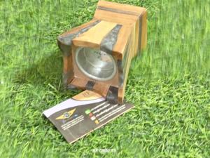 <b>Mini</b> Bakhoor <b>Burner</b> Handmade <b>Wood</b> and Epoxy Resin Design Ideal for Ramadan Gift and Daily Incense Use - Product Image 3