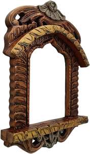 Cadre de miroir traditionnel en bois fabriqué à la main (cuivre 27 pouces) en bois massif peint à la main cadre de miroir suspendu en bois - Product Image 5