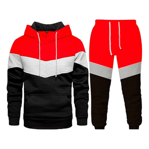 Ensemble de survêtement 2 pièces pour homme, sweat-shirt et pantalon de survêtement color block - Product Image 4