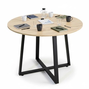 Round Conference <b>Table</b> BH68006 Minimalist Traditional Design with Iron Legs Melamine-Coated Plywood for Hotel <b>Office</b> Furniture - Product Image 1