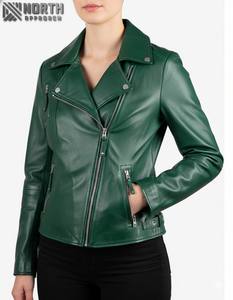 Vestes en cuir véritable personnalisées de la meilleure qualité pour femmes Veste en cuir nappa de mouton à la mode pour femmes Veste en cuir personnalisée - Product Image 1