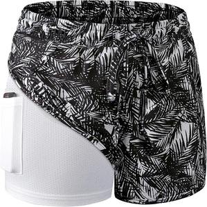 Short en jean croisé taille haute pour femme bouton extensible jambe droite manchette brute motif chaud coton Shorts techniques lavées - Product Image 2