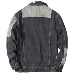 Veste bomber en toile camouflage enduite de haute qualité pour hommes, mode personnalisée, logo personnalisé, veste en denim de printemps à vendre - Product Image 2