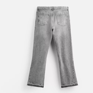 Custom High Quality Streetwear <b>Men's</b> Straight Mid Rise Canvas <b>Jeans</b> Breathable Quick Dry <b>Drawstring</b> Closure 100% Cotton - Product Image 5