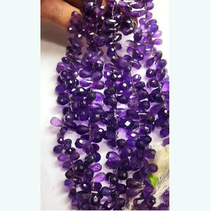 5 เส้นธรรมชาติแอฟริกันอเมทิสต์แพร์ facet ลูกปัด 942 กะรัต Iroc ขาย 10 นิ้วความยาวอัญมณีหยดน้ําตา briolette ลูกปัด - Product Image 4