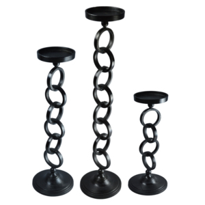 Three <b>Black</b> Painted Finishing <b>Candle</b> <b>Holder</b> Spiral Design Best for Table Decor Aluminium Metal Home Decor Design <b>Candle</b> Stand - Product Image 1