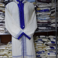 Robe à capuche d'hiver marocaine Thobe/Thawb en lin, soie et polyester respirant, personnalisable ODM, prête à porter, à manches courtes, longueur cheville, décontractée