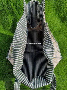 โบฮีเมียนทำมือกระเป๋าใส่ดอกไม้หลากสีขนาดใหญ่เลือกได้เป็นมิตรกับสิ่งแวดล้อมทนทานสำหรับซื้อของชำที่มีลวดลายโลโก้ - Product Image 5