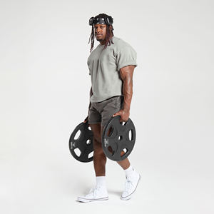 Camiseta extragrande personalizada, fabricante, precio barato, manga corta, negra, gris, para hombre, camiseta lavada con ácido en blanco - Product Image 6