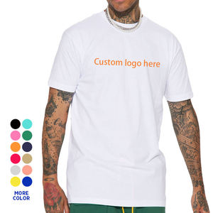 Camiseta lisa en blanco impresa personalizada, tela de algodón transpirable ecológica de 180g para bordado de impresión Digital, directo de fábrica OEM - Product Image 1