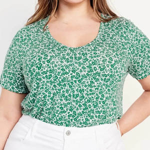 Camisetas informales de alta calidad con cuello en V para mujer, tela de lona transpirable de secado rápido, nuevo diseño de algodón 100% - Product Image 4