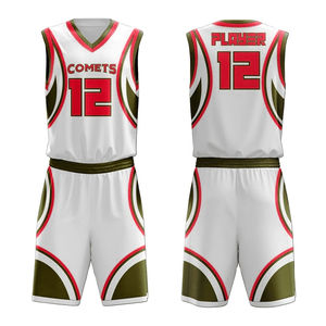 Uniforme de baloncesto transpirable de secado rápido para hombre, diseño personalizado al por mayor, ropa deportiva reversible técnica impresa - Product Image 1