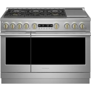 Soldes Exceptionnelles : Cuisinière Professionnelle Double Carburant 48 Pouces, 6 Brûleurs, Plaque de Cuisson, Four à Convection en Acier Inoxydable (ZDP486NDTSS) - Product Image 1