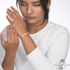 Silverings High Society - Pulsera de Plata de Ley 925 con Cadena Fina de Oro y Zirconia - Product Image 2