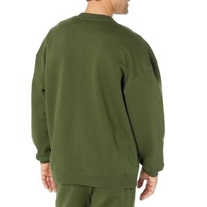Nouveau design hommes grande taille sweat à manches longues cou épaule pente couleur unie 100% imperméable coton confortable - Product Image 2