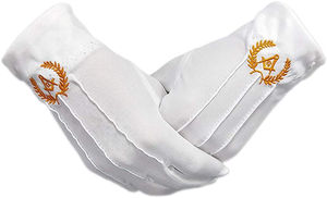 Gants de coton maçonniques en gros de haute qualité 32e degré | Gants de coton maçonniques Regalia Fournisseurs - Product Image 4
