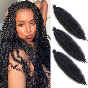 JINRUILI all'ingrosso sintetico Afro Kinky intrecciatura uncinetto capelli primavera Twist Marely Twist sfuso capelli per la <span class=keywords><strong>donna</strong></span> - Product Image 2