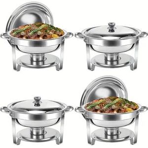 Catering Acero inoxidable Chafing Dish Buffet Set Roll Top Chafing Buffet Set Warmer Platos Estufa para la venta a África/UAE/Europa - Product Image 4