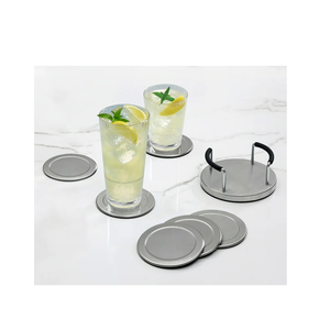 Aluminium Hammered Metal Gold Coaster Set of 6 round shape and <b>bar</b> use customized size cheap price - Product Image 3