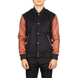 Vestes Versity College de grande taille pour hommes, vestes d'université vierges en gros, veste d'université Letterman unie avec logo personnalisé pour hommes - Product Image 1