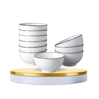 Offre Spéciale – Bols à Riz en Porcelaine Écologiques Effet Craquelé – Services de Table Élégants pour 6 à 10 Personnes – Marque TUYET DUNG – Fabriqué au Vietnam