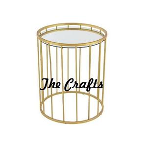 Plateau de service alimentaire en métal et verre avec support Plateau de service et support de restaurant de forme ronde de qualité exclusive - Product Image 4