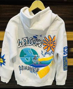Sweat à capuche pour homme en mélange polyester/coton de haute qualité, coupe classique, épais, en molleton français, streetwear d'hiver, logo personnalisé - Product Image 2