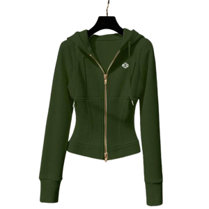 Sudaderas con Capucha Personalizadas de Color Sólido para Mujer, Ajustadas, Ropa Deportiva para Gimnasio, Correr, Trotar, Ropa de Alto Rendimiento - Product Image 1