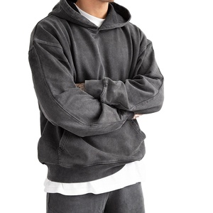 Vintage lavage à capuche hommes femmes Logo personnalisé conception surdimensionné goutte épaule unisexe 2025 Streetwear sweats à capuche coton polaire XS taille - Product Image 1