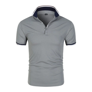 Polos transpirables de gofres sólidos de negocios para hombre, Top informal holgado a la moda, solapa larga con botones, manga larga fina de verano - Product Image 4