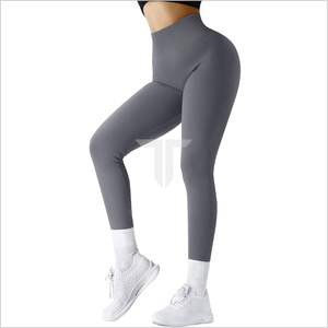 Modern Era 2024, pantalones de Yoga para gimnasio sin costuras acanalados de cintura alta para mujer, mallas de entrenamiento informales de tela de punto transpirable, nueva llegada - Product Image 4
