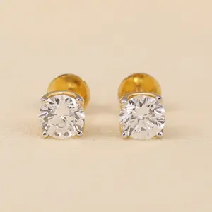 Boucles d'oreilles en diamant de culture, argent sterling, or massif, or rose, or blanc, plaqué or jaune, certifiées IGI, clarté VS1 - Product Image 5