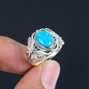 Bague style bohème en argent faite à la main bijoux en argent sterling 925 Turquoise pierres précieuses bague tendance bijoux pour femmes cadeau pour elle - Product Image 2